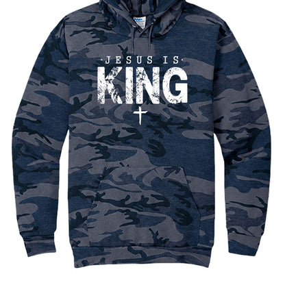 Jesus Is King Unisex Christian Camo Pullover Hooded Sweatshirt - ClaimedbyGodDesigns
