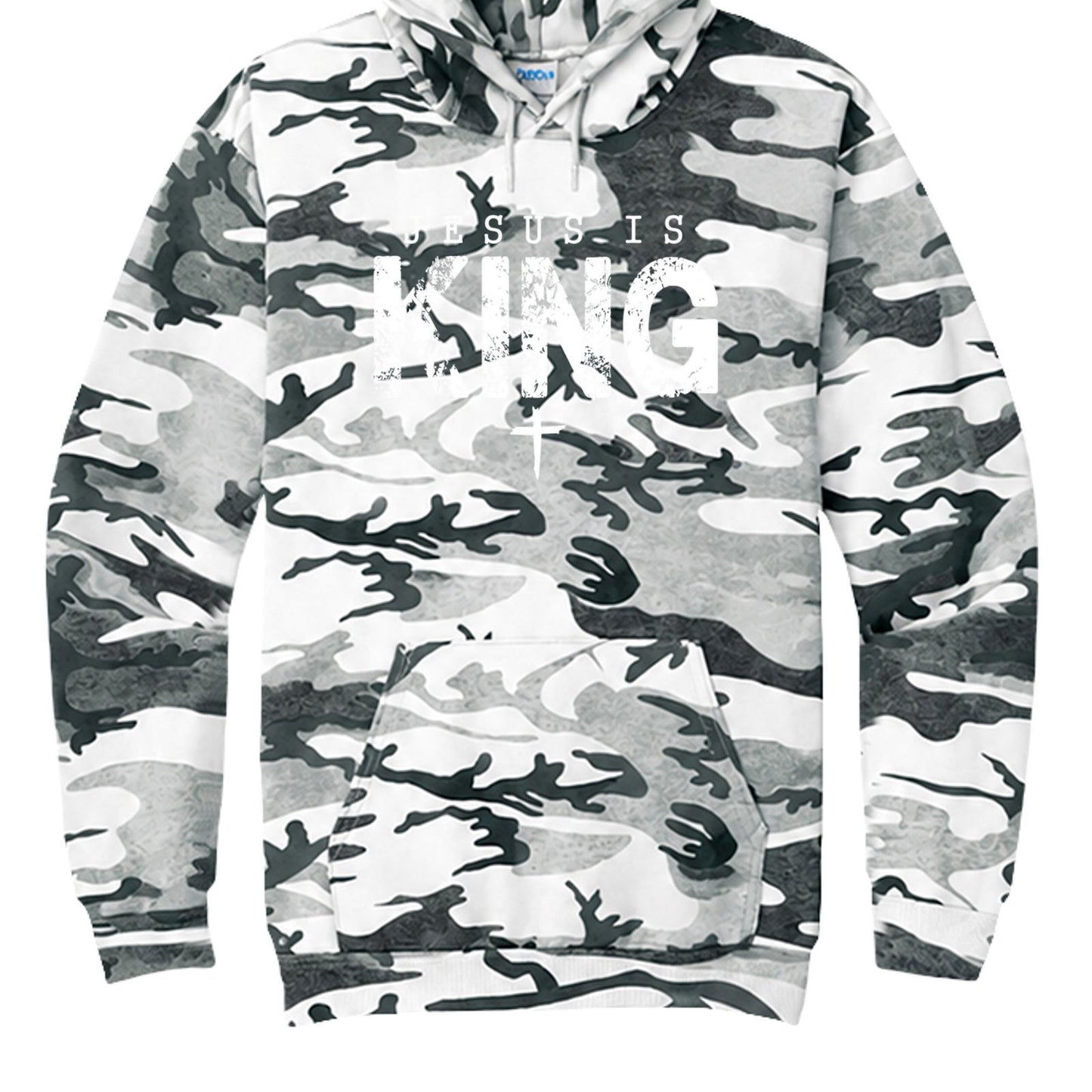 Jesus Is King Unisex Christian Camo Pullover Hooded Sweatshirt - ClaimedbyGodDesigns