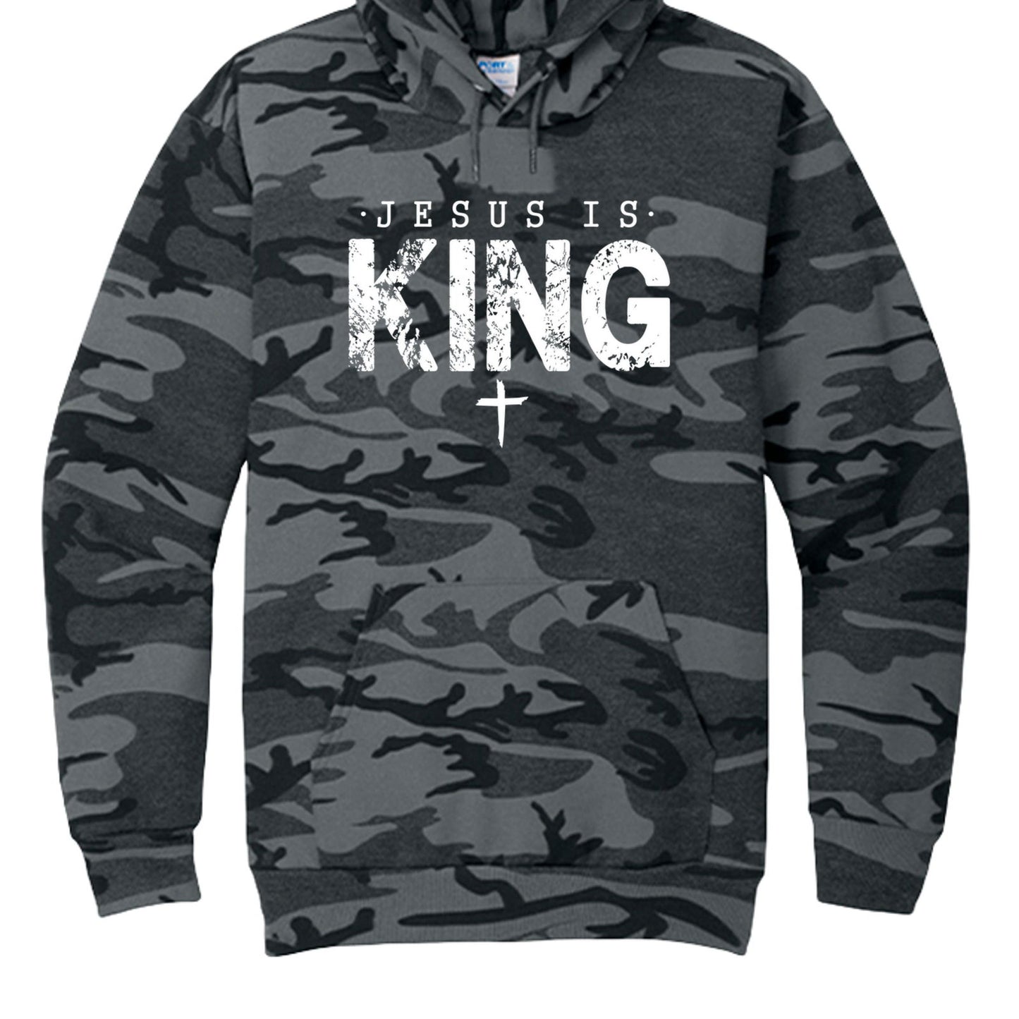 Jesus Is King Unisex Christian Camo Pullover Hooded Sweatshirt - ClaimedbyGodDesigns