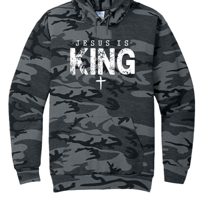 Jesus Is King Unisex Christian Camo Pullover Hooded Sweatshirt - ClaimedbyGodDesigns