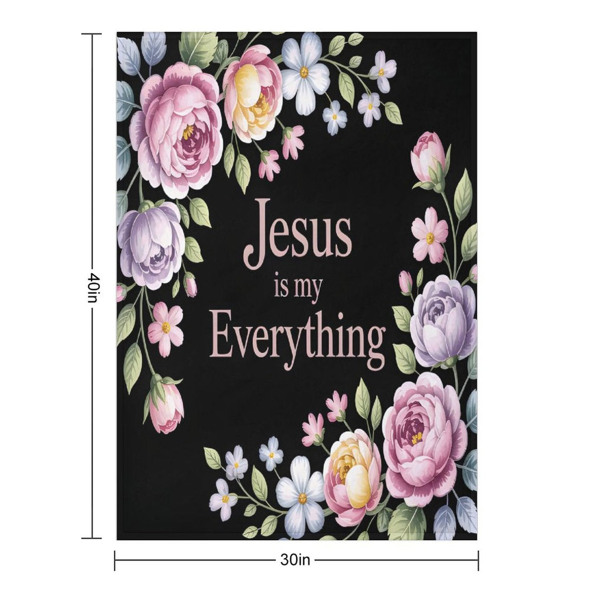 Jesus Is My Everything Christian Flannel Throw Blanket - ClaimedbyGodDesigns
