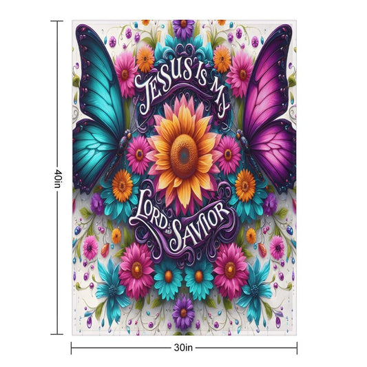 Jesus Is My Lord And Savior Christian Flannel Throw Blanket - ClaimedbyGodDesigns