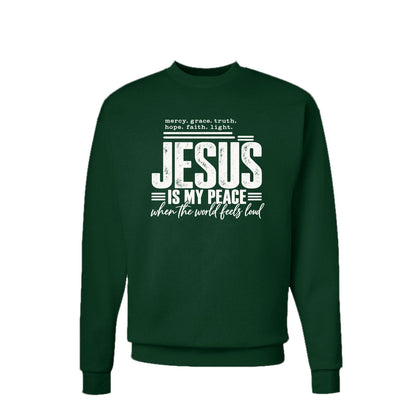 Jesus Is My Peace Unisex Christian Pullover Sweatshirt - ClaimedbyGodDesigns