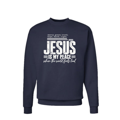 Jesus Is My Peace Unisex Christian Pullover Sweatshirt - ClaimedbyGodDesigns