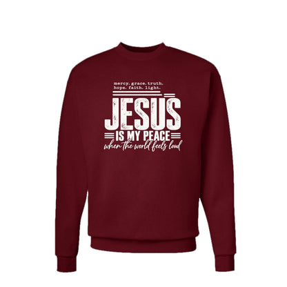 Jesus Is My Peace Unisex Christian Pullover Sweatshirt - ClaimedbyGodDesigns