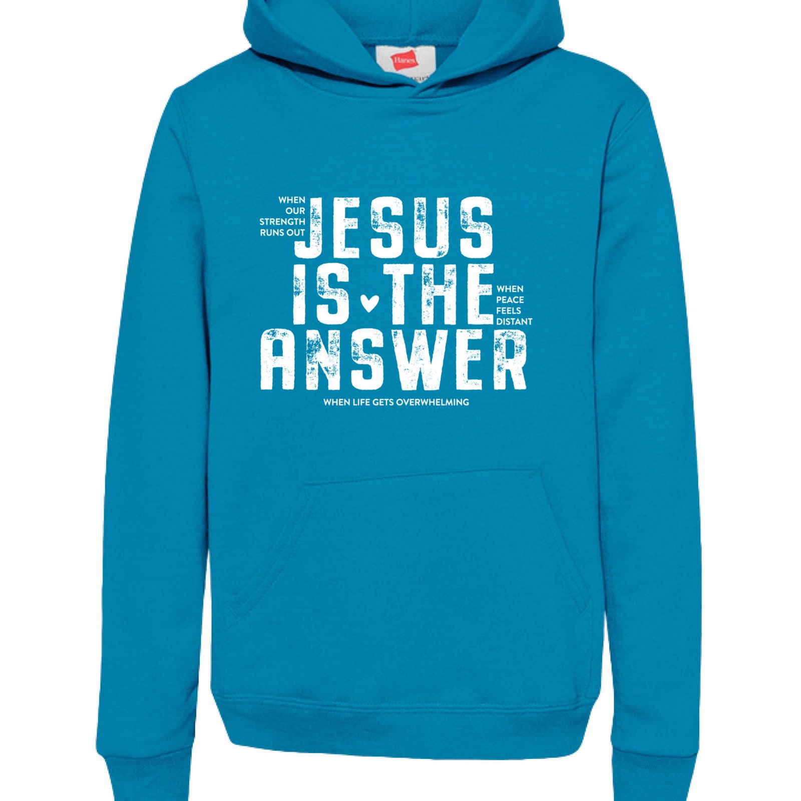 Jesus Is The Answer Youth Christian Pullover Hooded Sweatshirt - ClaimedbyGodDesigns
