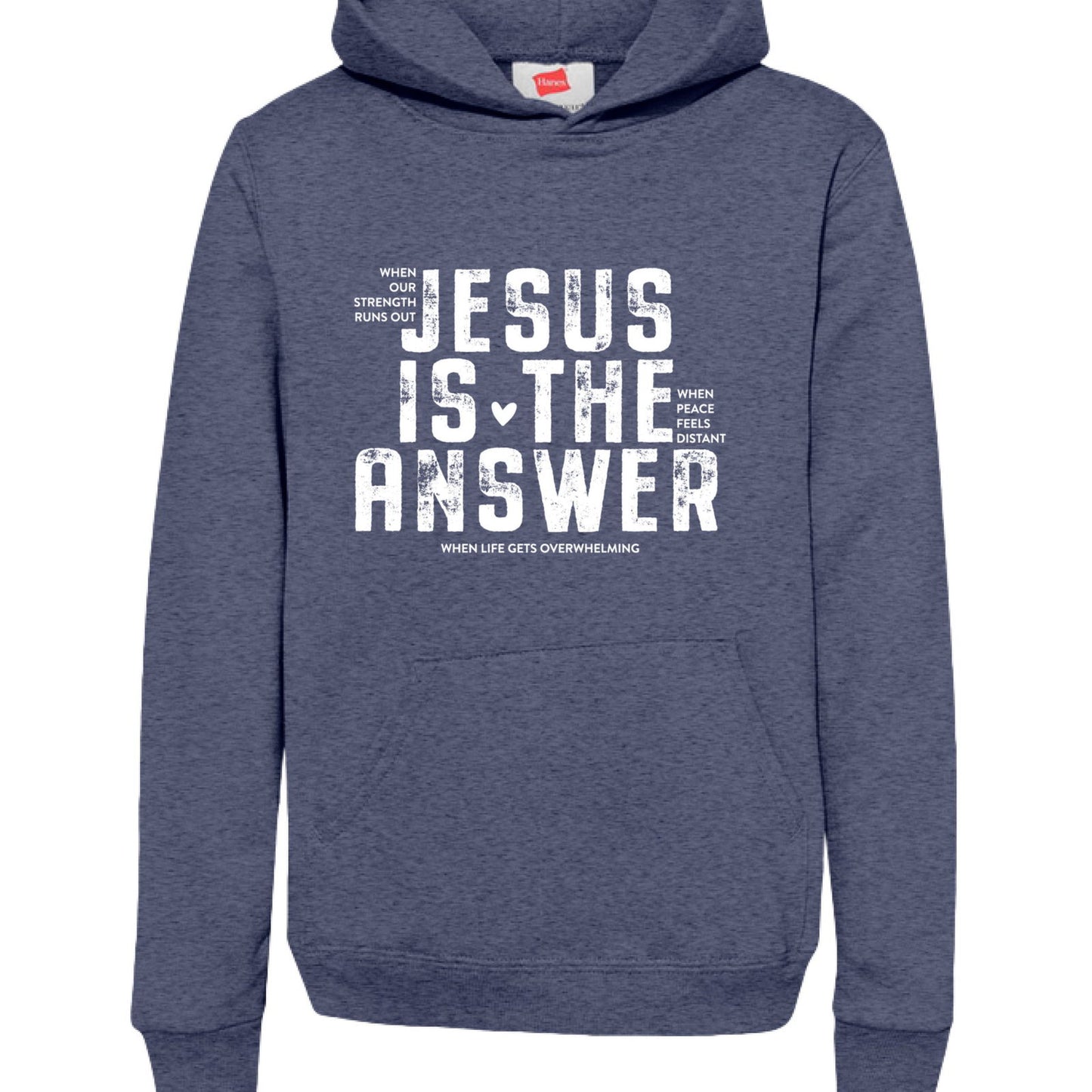 Jesus Is The Answer Youth Christian Pullover Hooded Sweatshirt - ClaimedbyGodDesigns