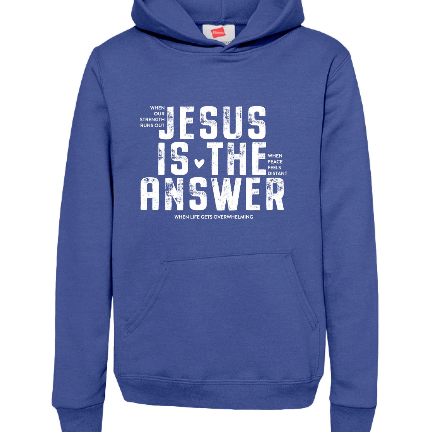 Jesus Is The Answer Youth Christian Pullover Hooded Sweatshirt - ClaimedbyGodDesigns