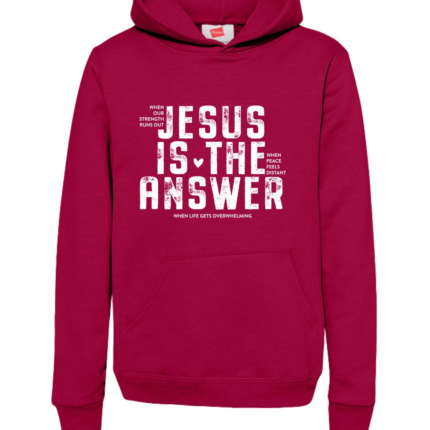 Jesus Is The Answer Youth Christian Pullover Hooded Sweatshirt - ClaimedbyGodDesigns