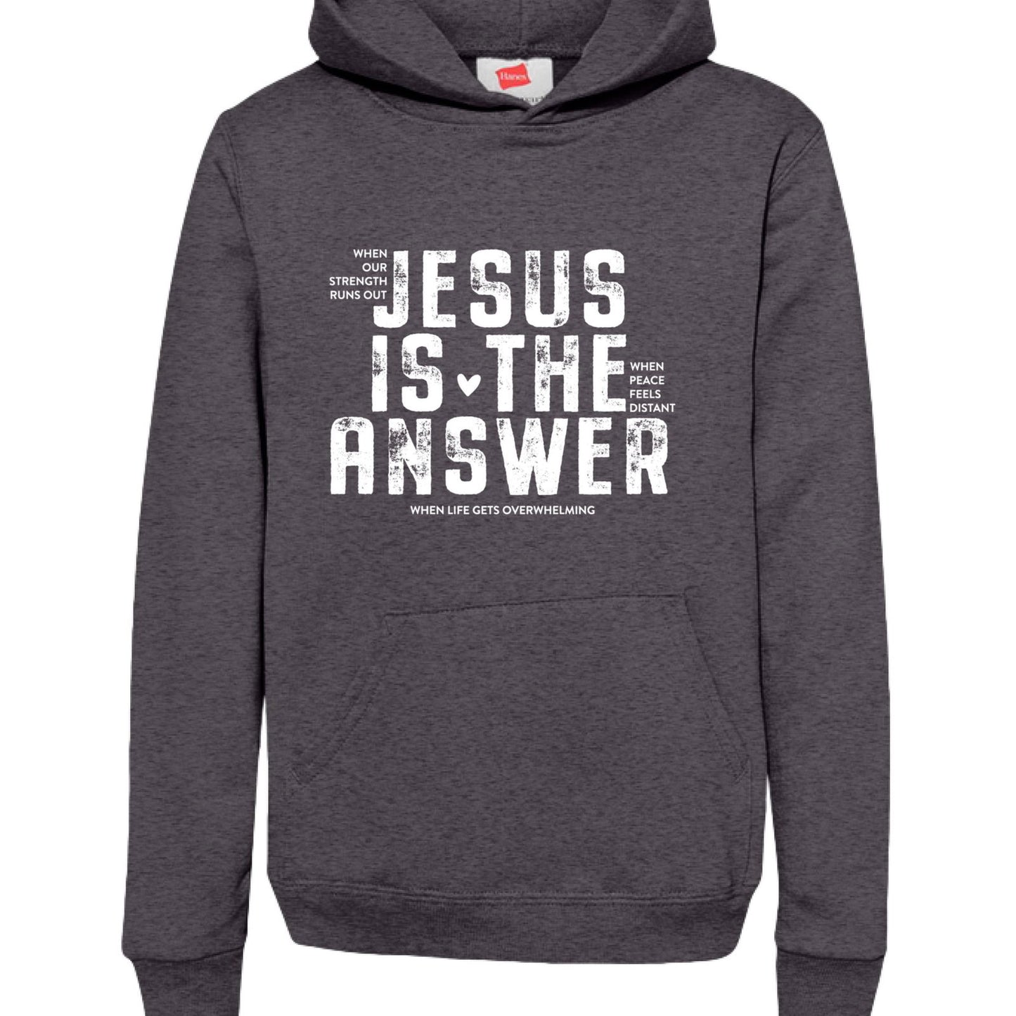 Jesus Is The Answer Youth Christian Pullover Hooded Sweatshirt - ClaimedbyGodDesigns