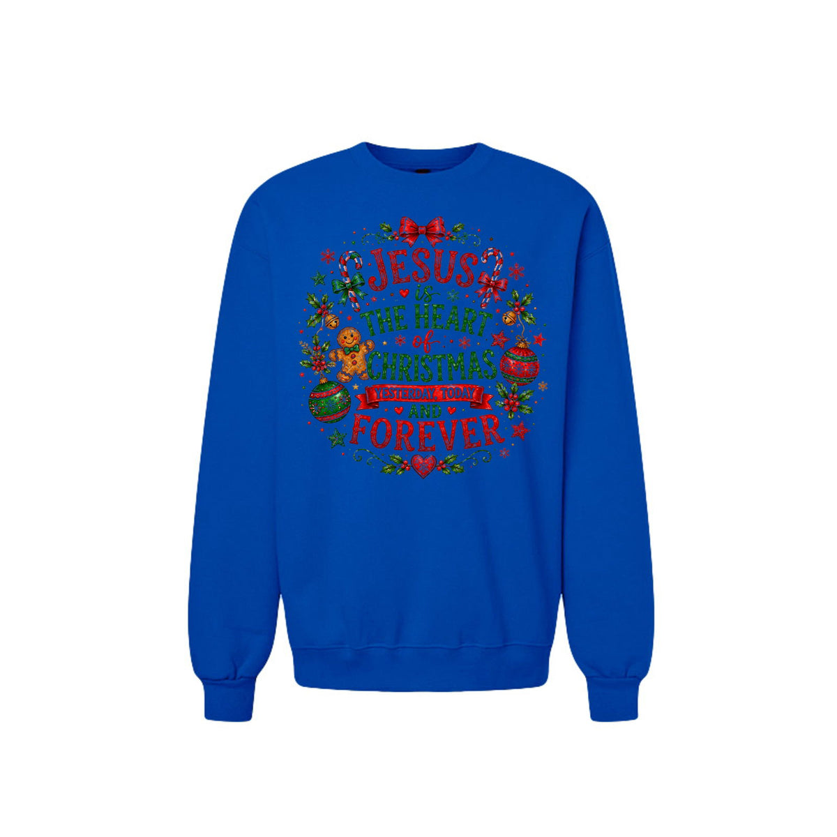 Jesus Is The Heart Of Christmas Unisex Christian Christmas Pullover Sweatshirt - ClaimedbyGodDesigns