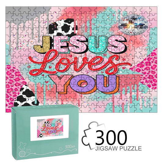 Jesus Loves You Christian Horizontal Wooden Puzzle - ClaimedbyGodDesigns