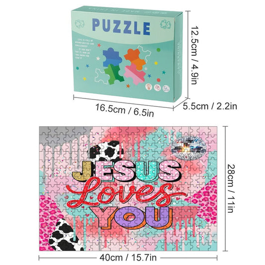 Jesus Loves You Christian Horizontal Wooden Puzzle - ClaimedbyGodDesigns