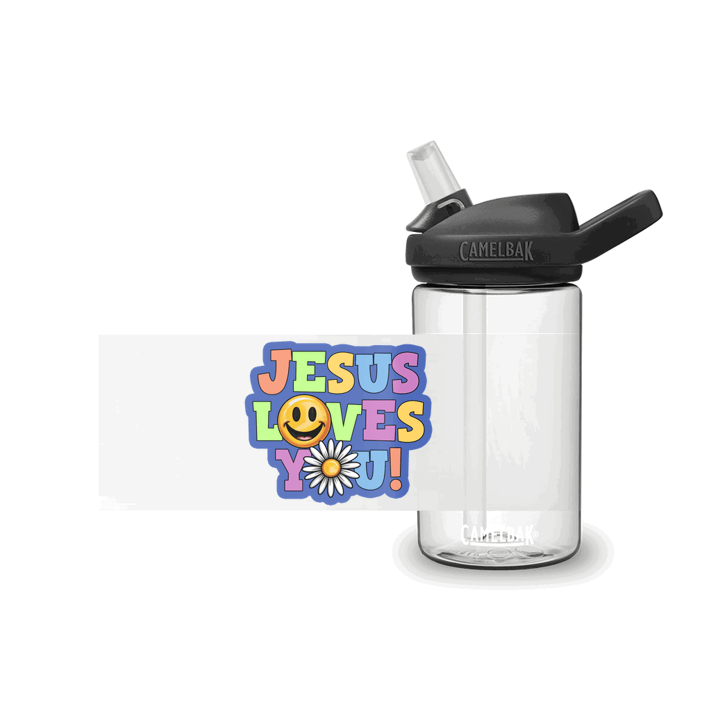 Jesus Loves You Christian Kids Water Bottle - ClaimedbyGodDesigns