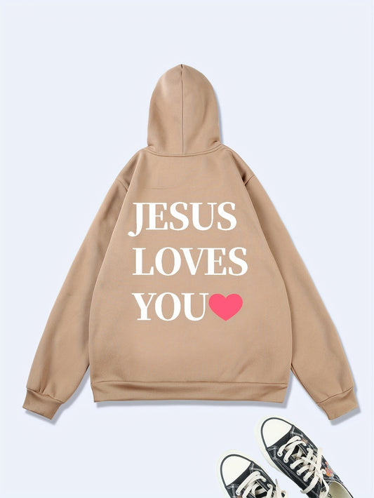 Jesus Loves You Women's Christian Pullover Hooded Sweatshirt - ClaimedbyGodDesigns