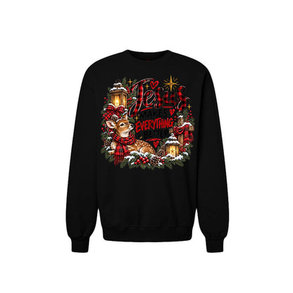 Jesus Makes Everything Better Unisex Christian Christmas Pullover Sweatshirt - ClaimedbyGodDesigns