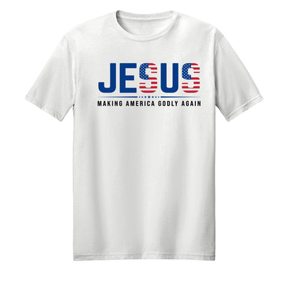 Jesus Making America Godly Again Christian American Patriotic Unisex T-shirt - ClaimedbyGodDesigns