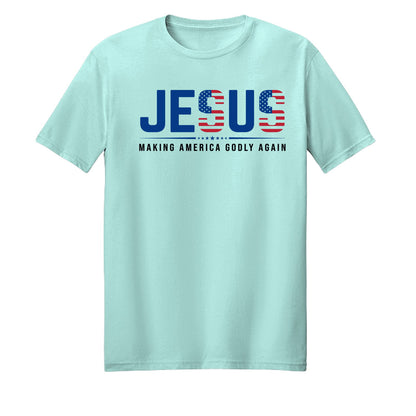 Jesus Making America Godly Again Christian American Patriotic Unisex T-shirt - ClaimedbyGodDesigns