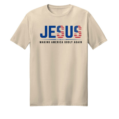 Jesus Making America Godly Again Christian American Patriotic Unisex T-shirt - ClaimedbyGodDesigns
