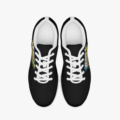 Jesus Powered Unisex Christian Classic Lightweight Mesh Sneakers - White/Black - ClaimedbyGodDesigns