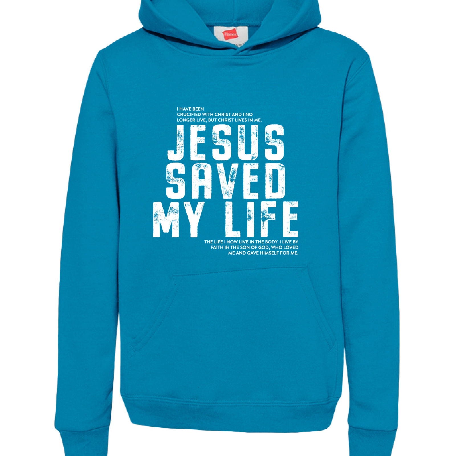 Jesus Saved My Life Youth Christian Pullover Hooded Sweatshirt - ClaimedbyGodDesigns