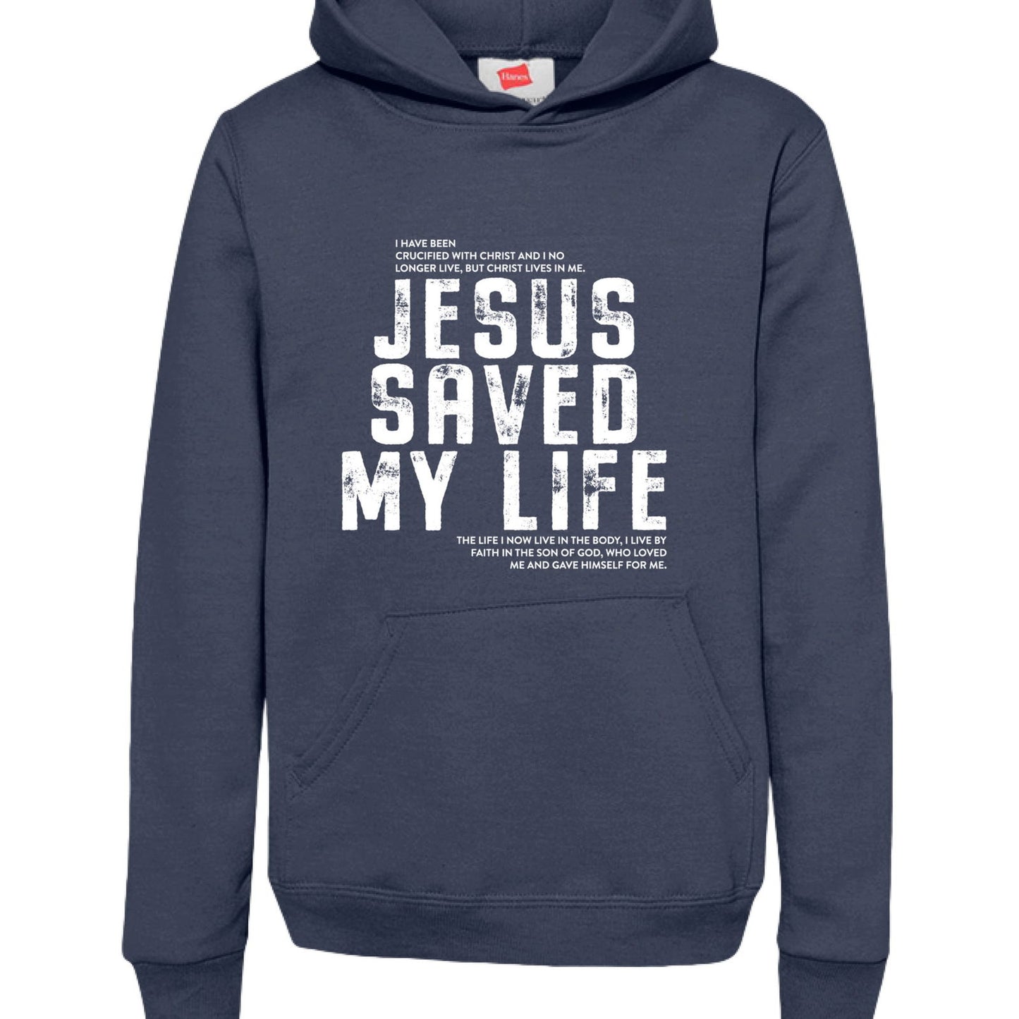 Jesus Saved My Life Youth Christian Pullover Hooded Sweatshirt - ClaimedbyGodDesigns