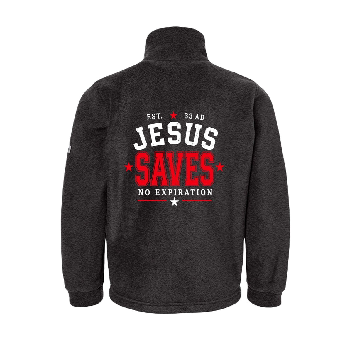 Jesus Saves Premium Youth Christian Full-Zip Fleece Jacket - ClaimedbyGodDesigns