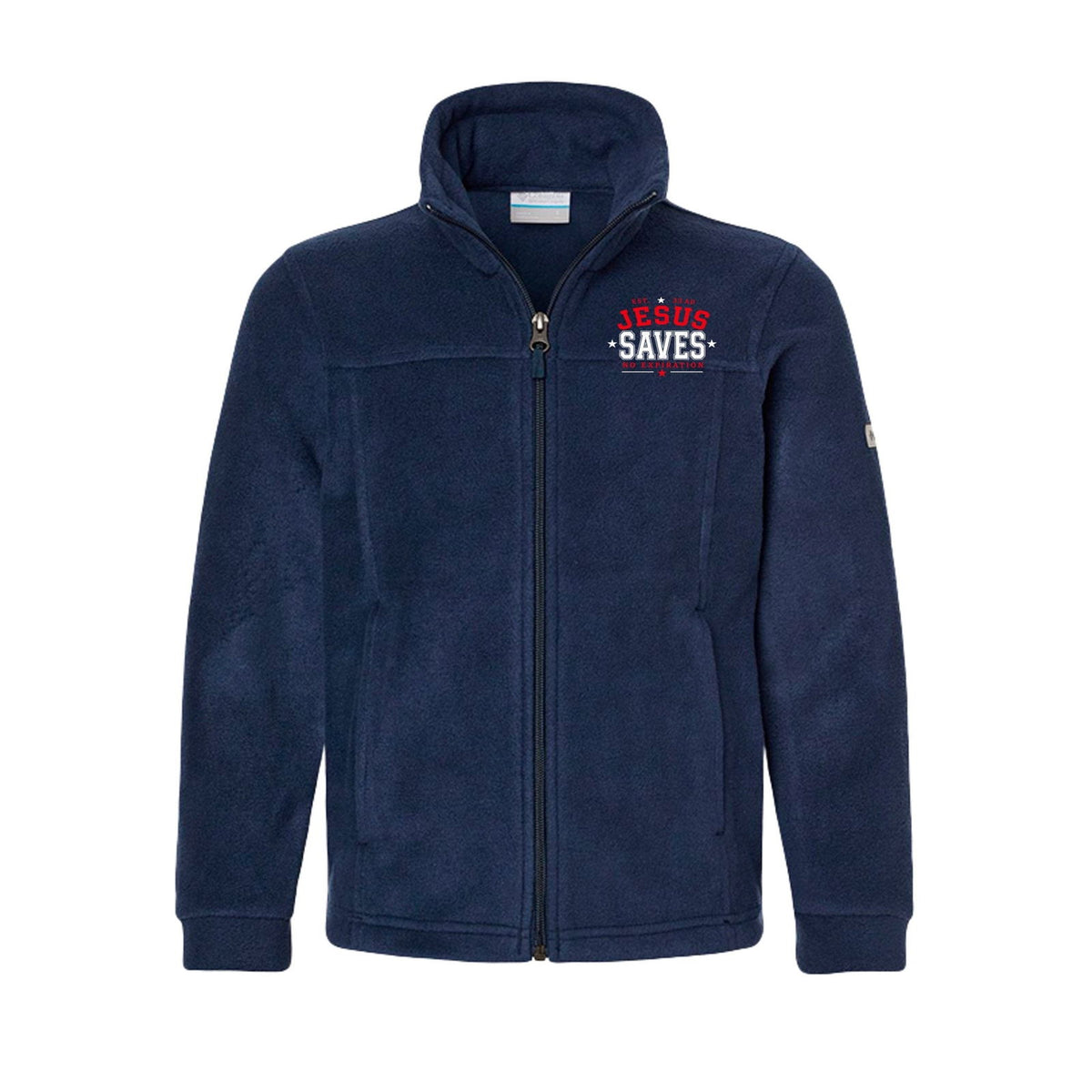 Jesus Saves Premium Youth Christian Full-Zip Fleece Jacket - ClaimedbyGodDesigns