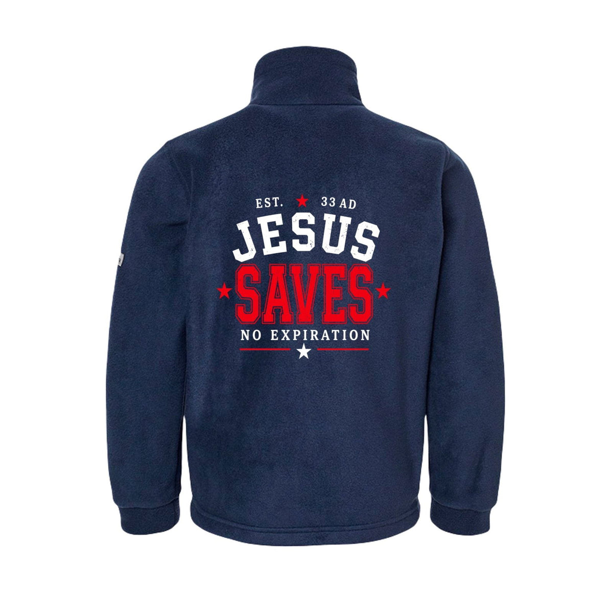 Jesus Saves Premium Youth Christian Full-Zip Fleece Jacket - ClaimedbyGodDesigns