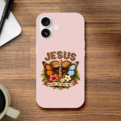 Jesus The Way The Truth The Life Christian Flexi Phonecase For Iphones - ClaimedbyGodDesigns
