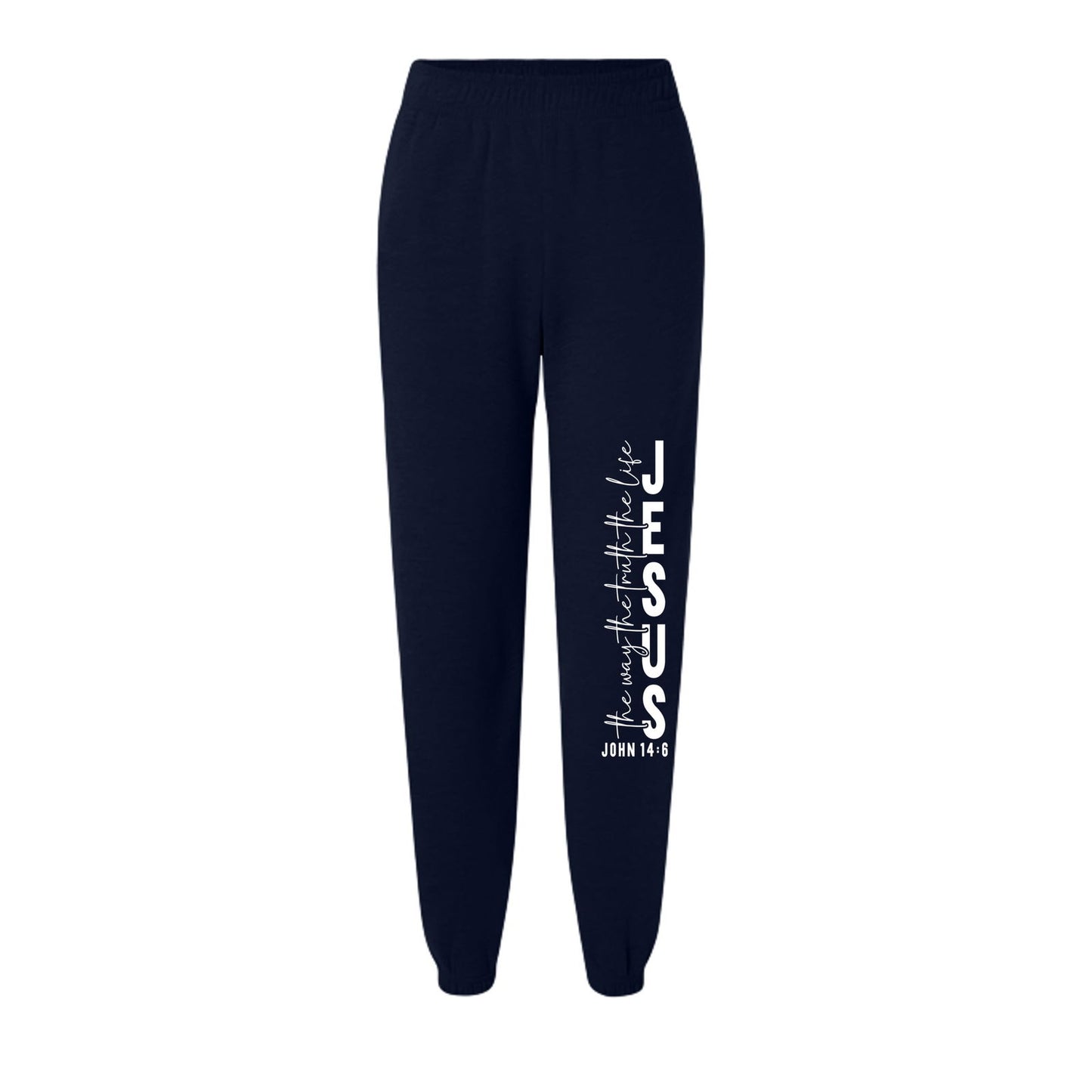 Jesus The Way The Truth The Life Youth Christian Fleece Sweatpants - ClaimedbyGodDesigns