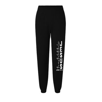 Jesus The Way The Truth The Life Youth Christian Fleece Sweatpants - ClaimedbyGodDesigns