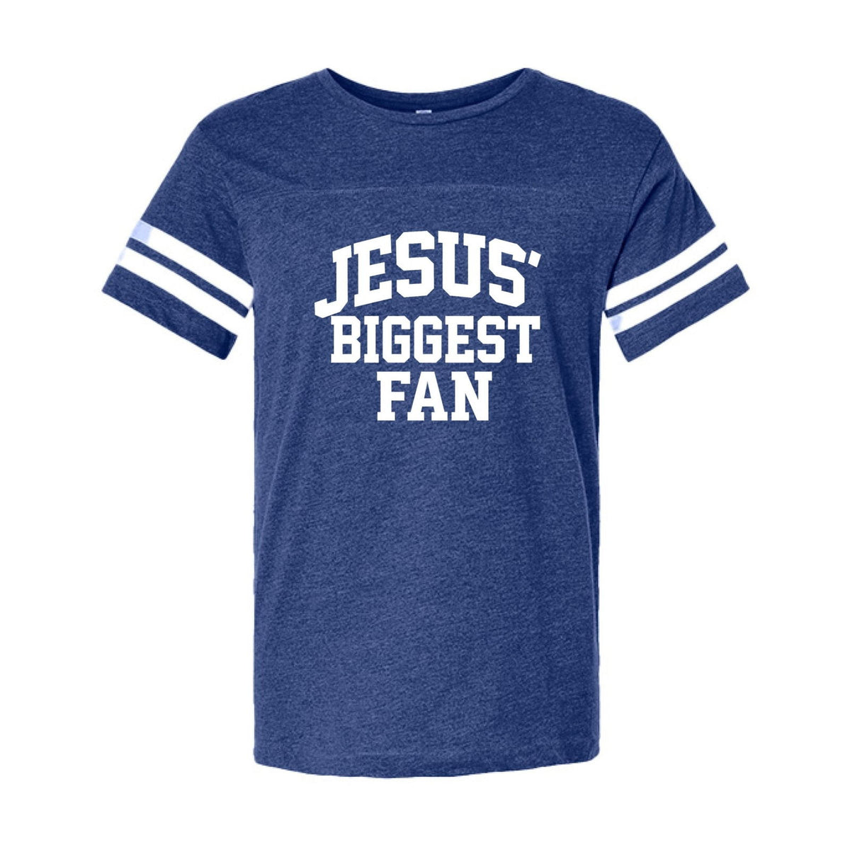 Jesus' Biggest Fan Men's Christian Football Fine Jersey T-shirt - ClaimedbyGodDesigns