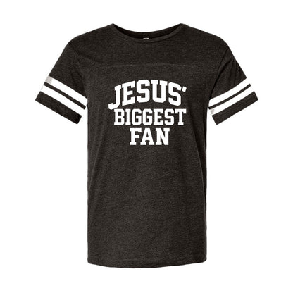 Jesus' Biggest Fan Men's Christian Football Fine Jersey T-shirt - ClaimedbyGodDesigns