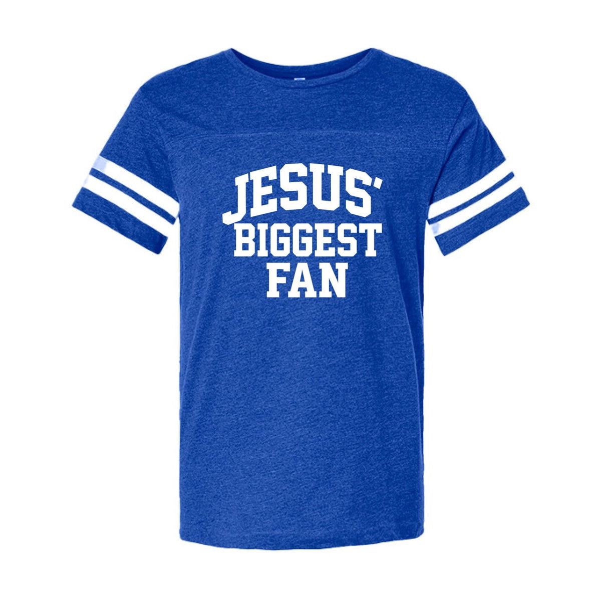 Jesus' Biggest Fan Men's Christian Football Fine Jersey T-shirt - ClaimedbyGodDesigns