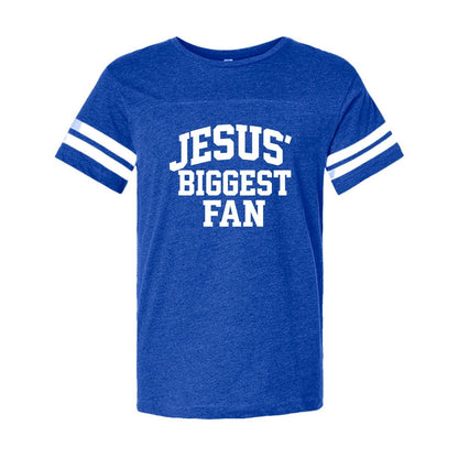Jesus' Biggest Fan Men's Christian Football Fine Jersey T-shirt - ClaimedbyGodDesigns