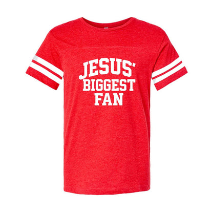 Jesus' Biggest Fan Men's Christian Football Fine Jersey T-shirt - ClaimedbyGodDesigns
