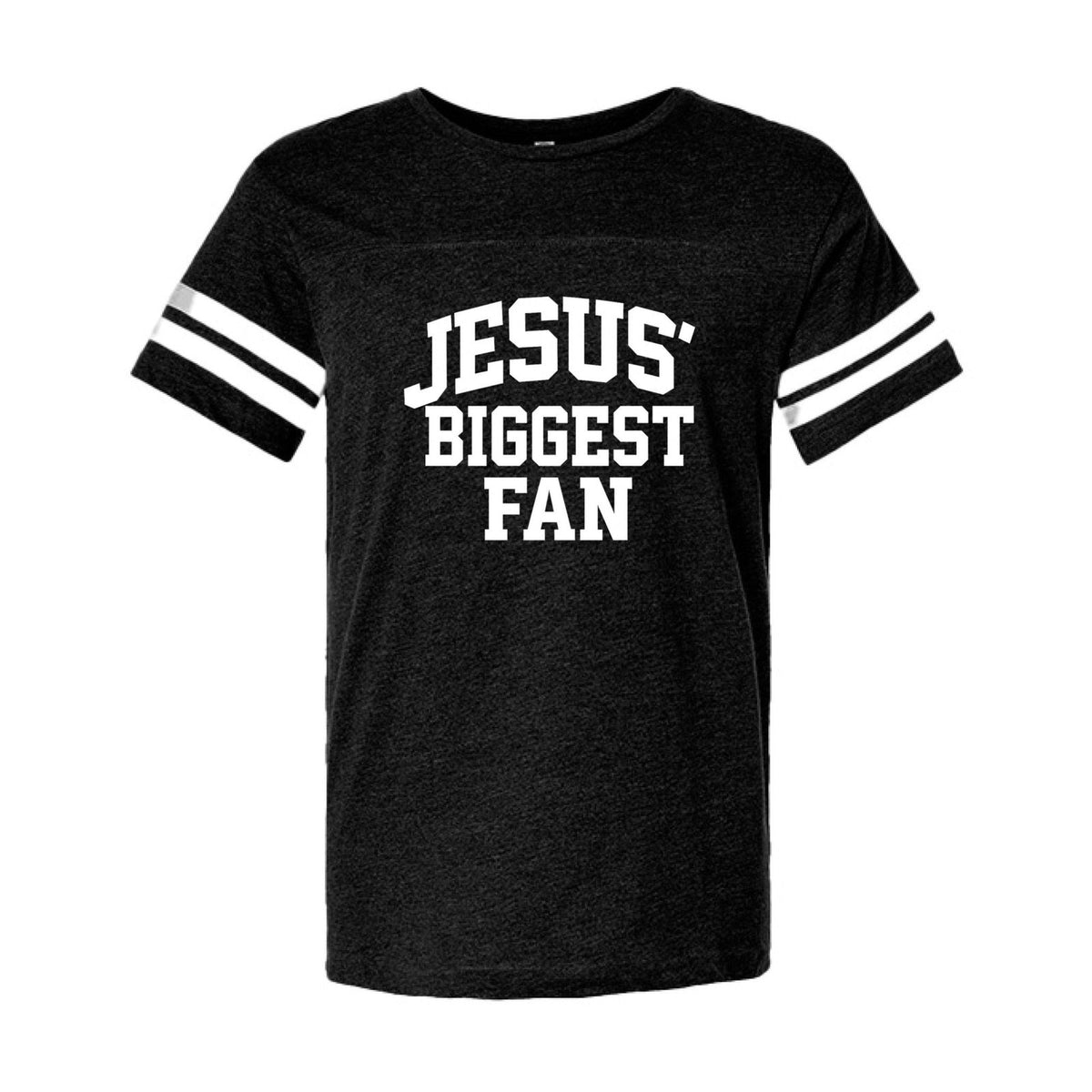 Jesus' Biggest Fan Men's Christian Football Fine Jersey T-shirt - ClaimedbyGodDesigns