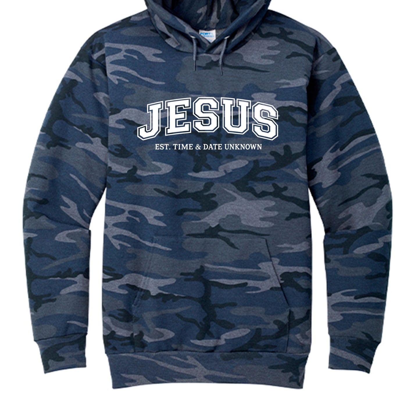 Jesus est Time And Date Unknown Unisex Christian Camo Pullover Hooded Sweatshirt - ClaimedbyGodDesigns