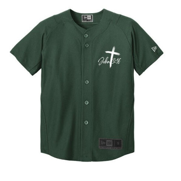 John 3 16 He So Loved Youth Christian Full-Button Jersey - ClaimedbyGodDesigns