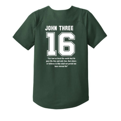 John 3 16 He So Loved Youth Christian Full-Button Jersey - ClaimedbyGodDesigns