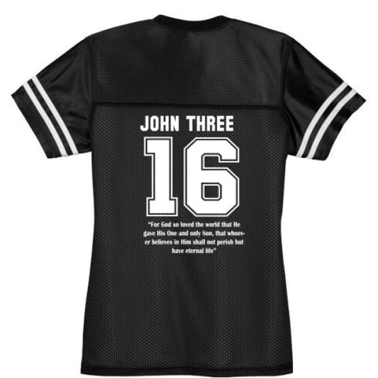 John 3 16 He So loved Women's Christian Jersey - ClaimedbyGodDesigns