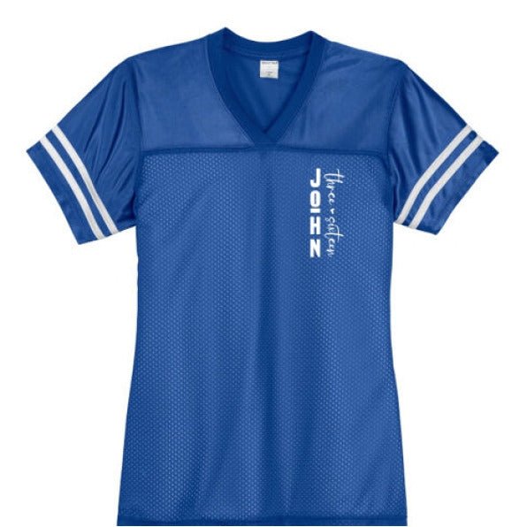John 3 16 He So loved Women's Christian Jersey - ClaimedbyGodDesigns