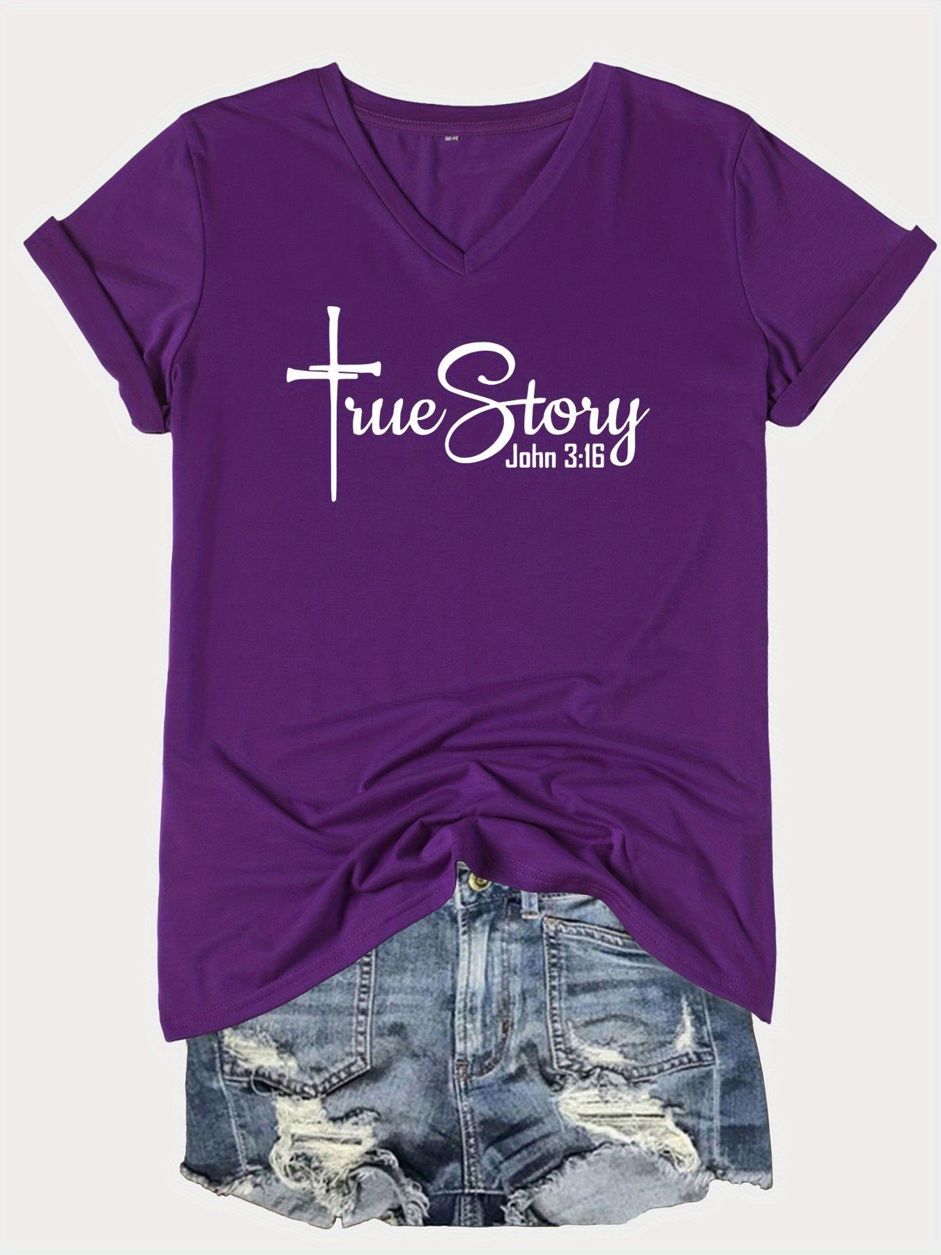 John 3:16 True Story Women's Christian T-shirt - ClaimedbyGodDesigns