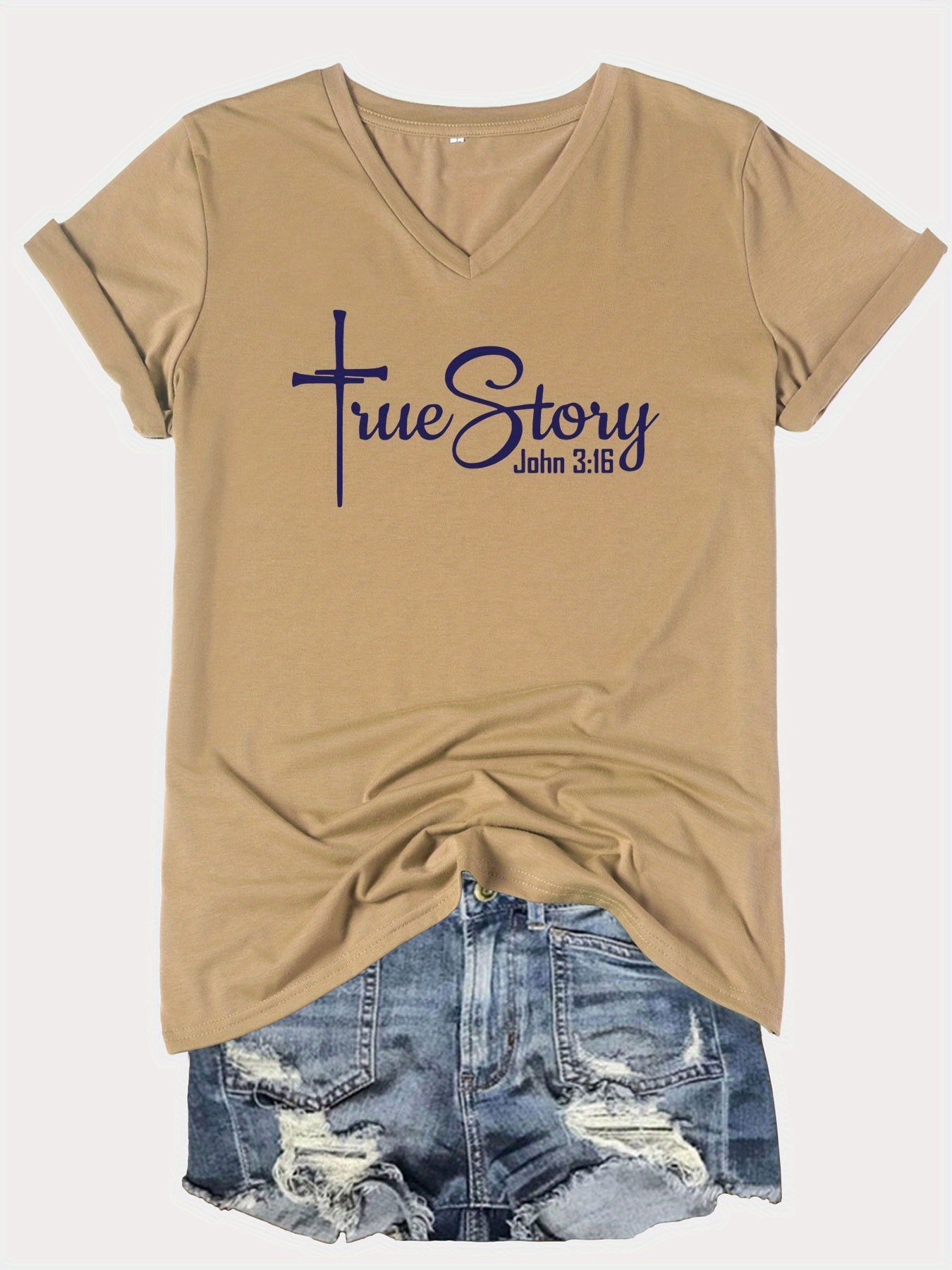 John 3:16 True Story Women's Christian T-shirt - ClaimedbyGodDesigns