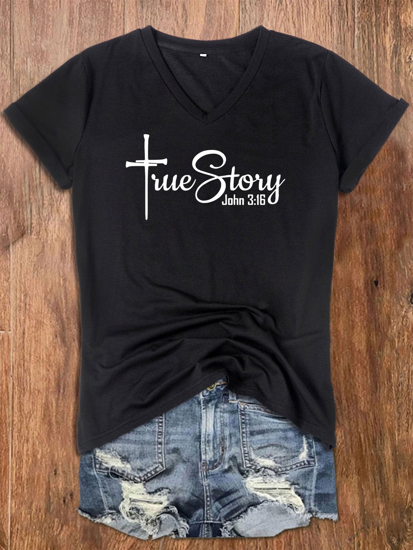 John 3:16 True Story Women's Christian T-shirt - ClaimedbyGodDesigns