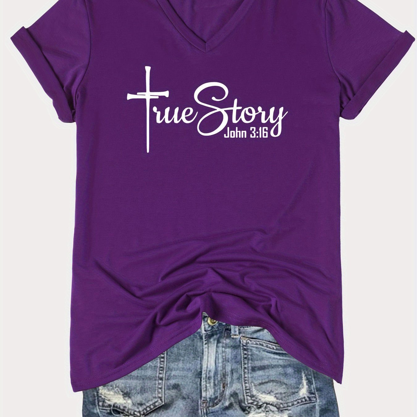 John 3:16 True Story Women's Christian T-shirt - ClaimedbyGodDesigns