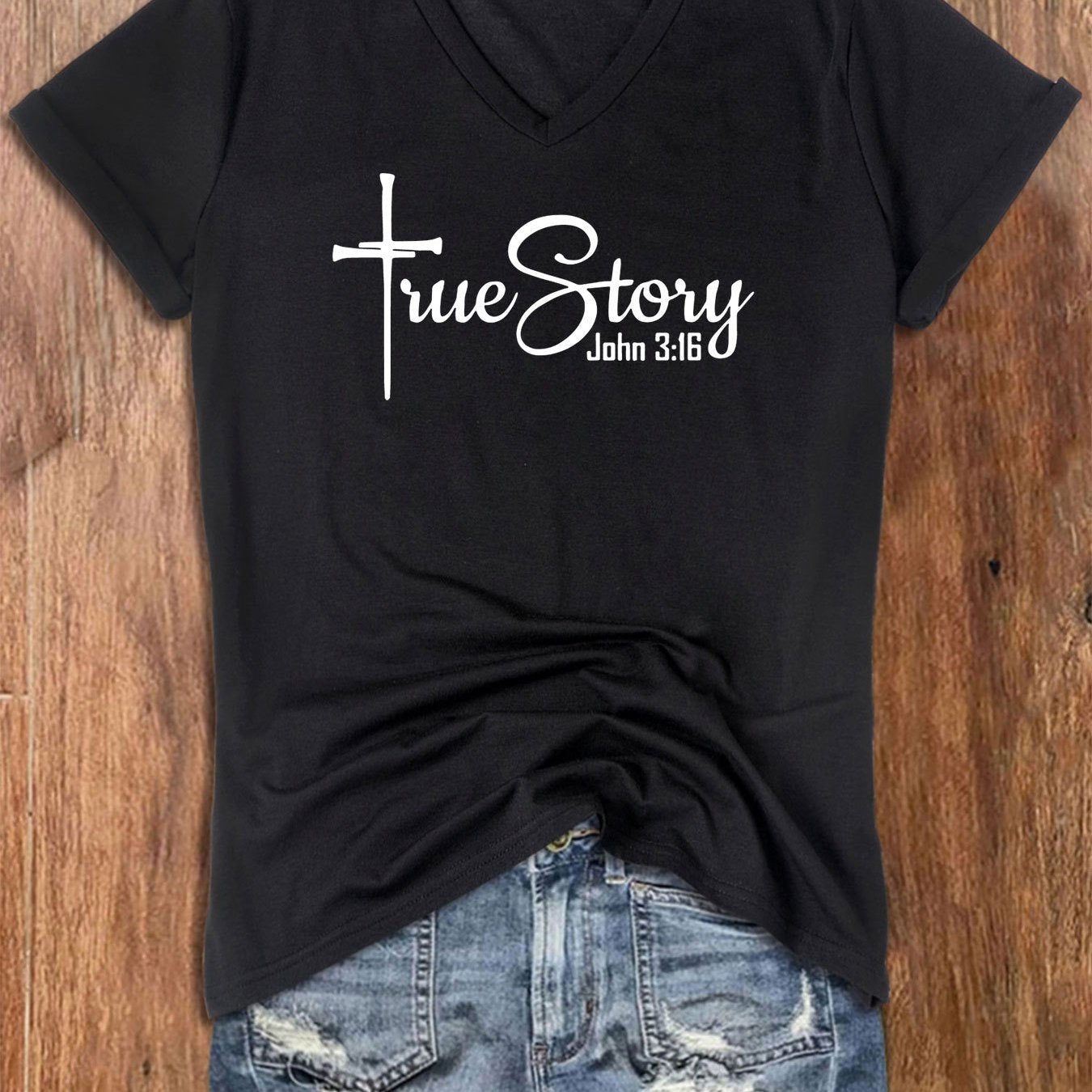 John 3:16 True Story Women's Christian T-shirt - ClaimedbyGodDesigns