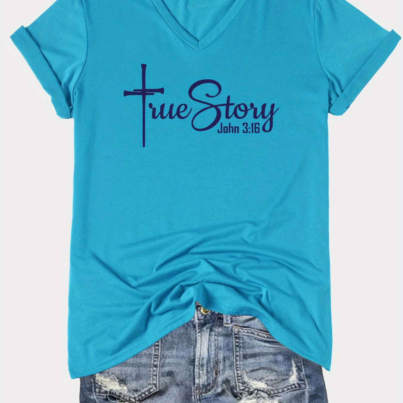 John 3:16 True Story Women's Christian T-shirt - ClaimedbyGodDesigns