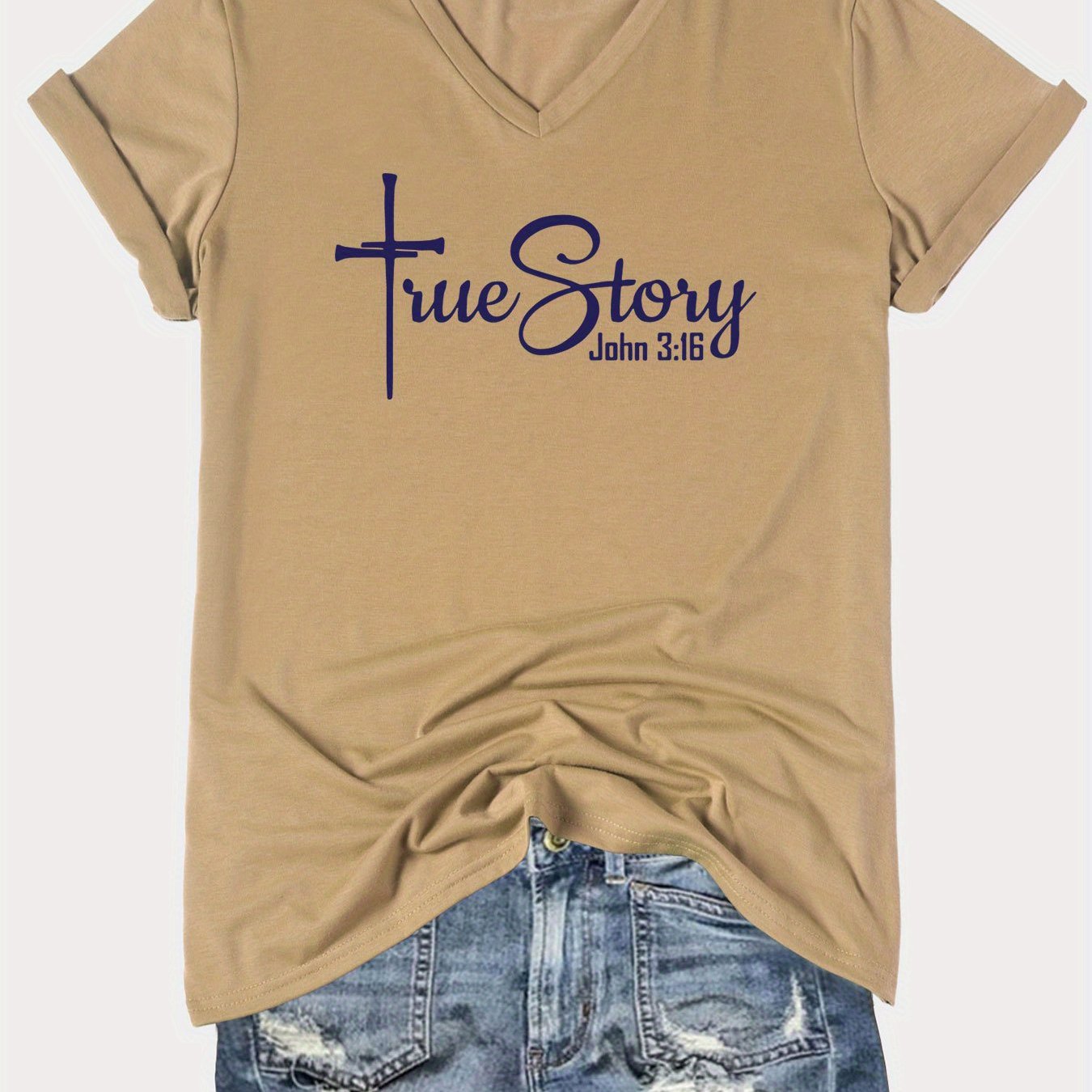 John 3:16 True Story Women's Christian T-shirt - ClaimedbyGodDesigns